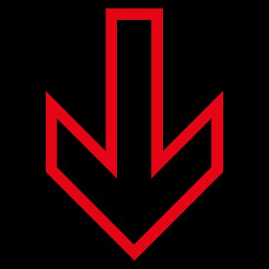 Kontur vektör simgesi aşağı ok