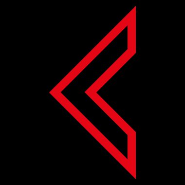 Ok ucu sol kontur vektör simgesi