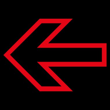 Ok sol anahat vektör simgesi