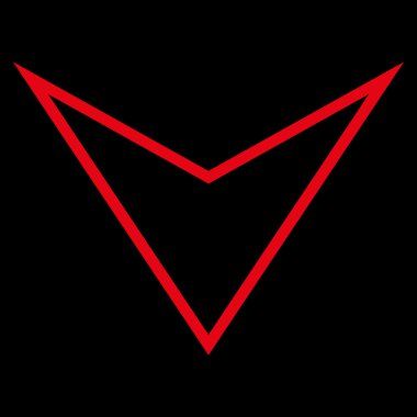 İnce çizgi vektör simgesi aşağı ok ucu