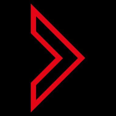 Ok ucu sağ kontur vektör simgesi