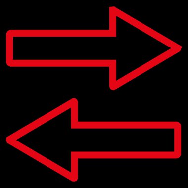 Exchange okları yatay kontur vektör simgesi