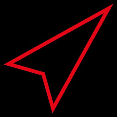 İşaretçi kontur vektör simgesini sağa yukarı