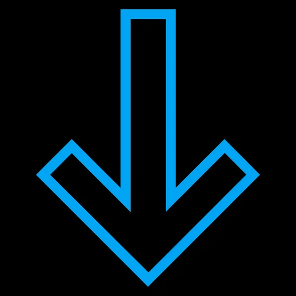 Flecha hacia abajo Esquema Vector icono — Vector de stock