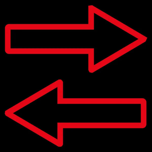 Pfeile horizontal Konturvektorsymbol austauschen — Stockvektor