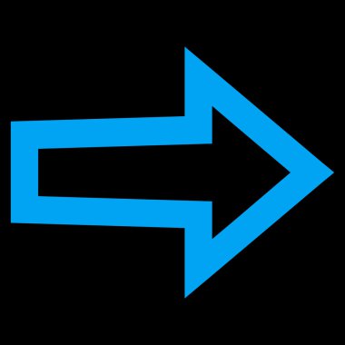 Ok sağ kontur vektör simgesi