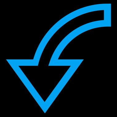 Döndürme sol kontur vektör simgesi