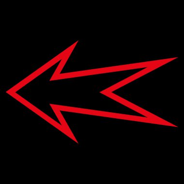 Ok sol kontur vektör simgesi