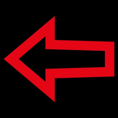 Ok sol kontur vektör simgesi