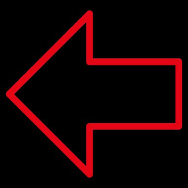 Ok sol kontur vektör simgesi