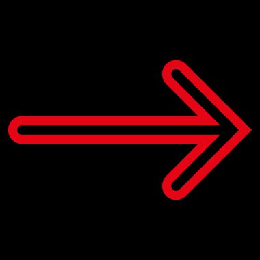 Ok sağ anahat vektör simgesi