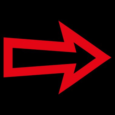 Ok sağ kontur vektör simgesi