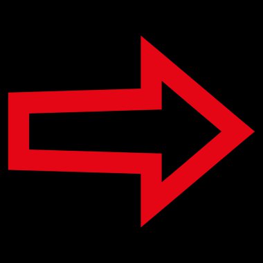 Ok sağ anahat vektör simgesi