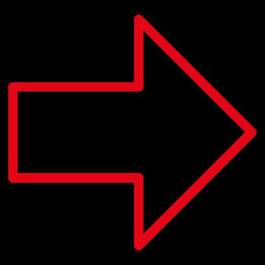 Ok sağ anahat vektör simgesi