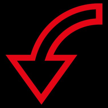 Döndürme sol kontur vektör simgesi