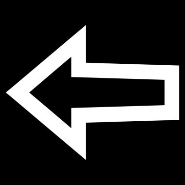 Ok sol kontur vektör simgesi