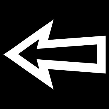 Ok sol kontur vektör simgesi