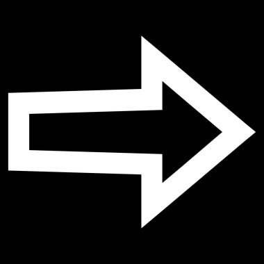 Ok sağ kontur vektör simgesi