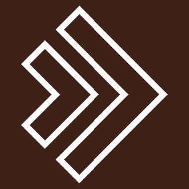 Yön sağ kontur vektör simgesi