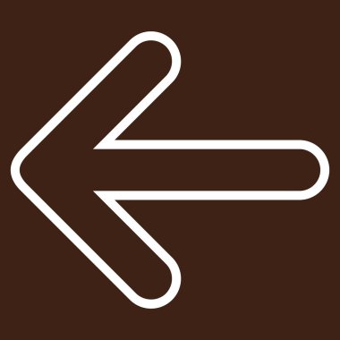 Ok sol kontur vektör simgesi yuvarlak