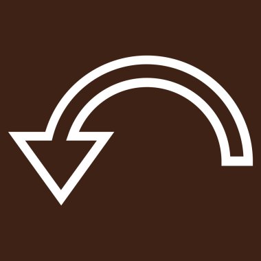 Döndürme sol kontur vektör simgesi