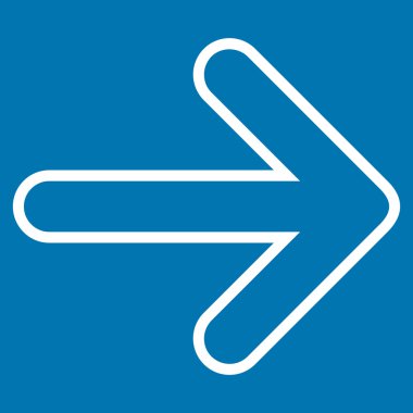 Yuvarlak ok sağ kontur vektör simgesi