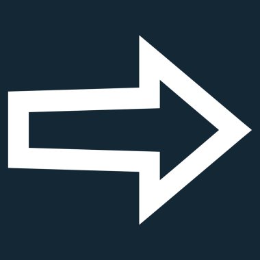 Ok sağ anahat vektör simgesi