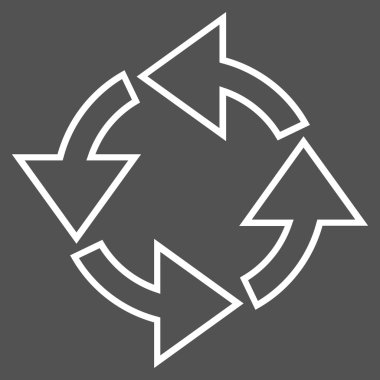 Döndürme kontur vektör simgesi