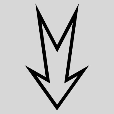 Kontur vektör simgesi aşağı ok