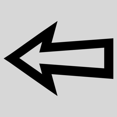 Ok sol kontur vektör simgesi