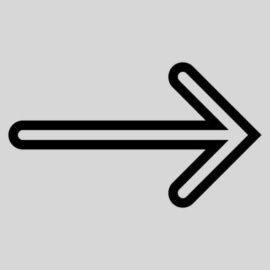 Ok şu ince çizgi vektör simgesi