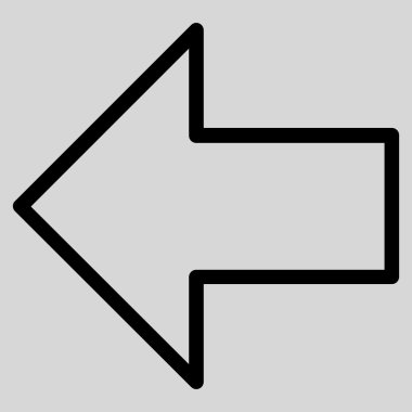 Ok sol kontur vektör simgesi