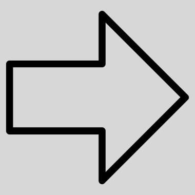 Kontur vektör simgesi sağ ok