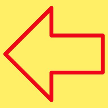 Ok sol anahat vektör simgesi