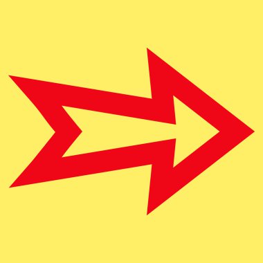 Ok sağ kontur vektör simgesi