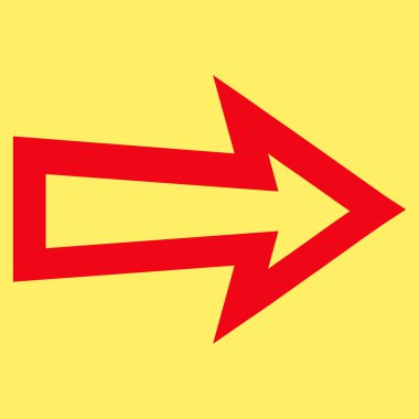 Ok sağ kontur vektör simgesi