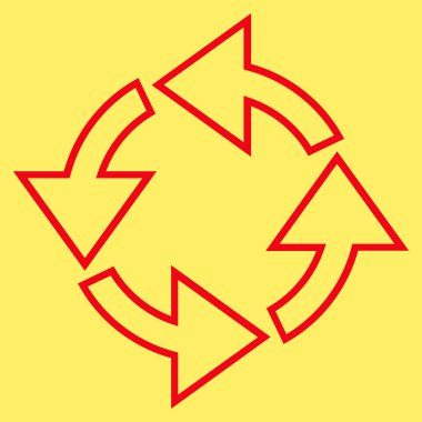 Döndürme anahat vektör simgesi