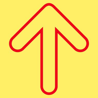 Kontur vektör simge yukarı yönlü ok