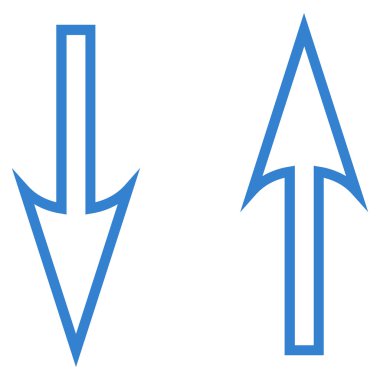Exchange okları dikey anahat vektör simgesi