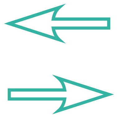 Exchange okları yatay anahat vektör simgesi