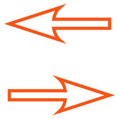 Exchange okları yatay kontur vektör simgesi