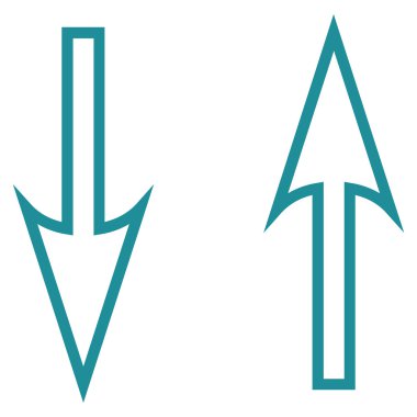 Exchange okları dikey kontur vektör simgesi