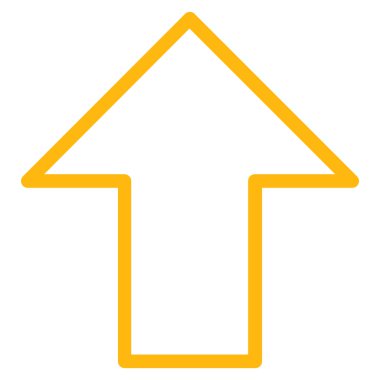 Kontur vektör simge yukarı ok