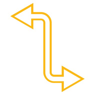 Eğri Exchange ok ince çizgi vektör simgesi