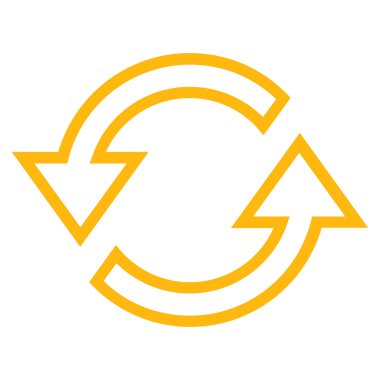 Sync okları kontur vektör simgesi