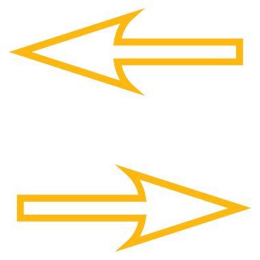Exchange okları yatay kontur vektör simgesi