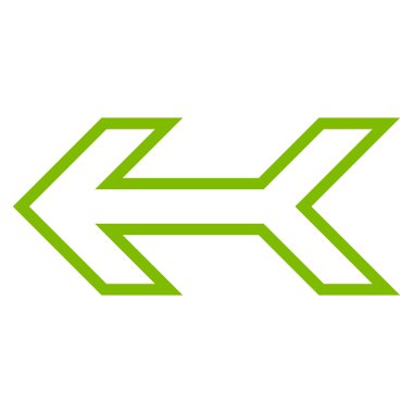 Ok sol anahat vektör simgesi