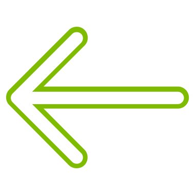 Ok sol kontur vektör simgesi