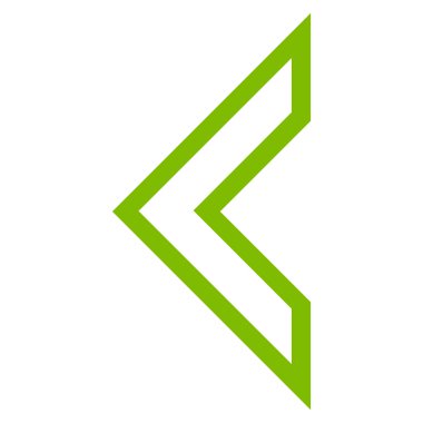 Ok ucu sol anahat vektör simgesi