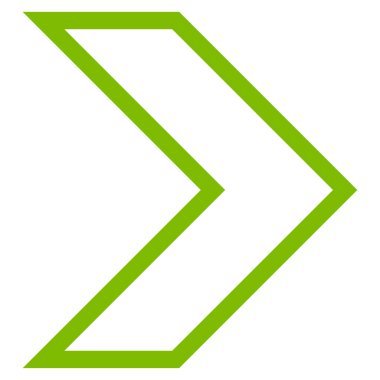 Ok ucu sağ kontur vektör simgesi